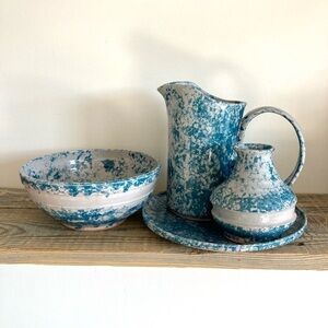 Art pottery 4 piece set SIGNED